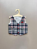 Red And Navy Blue Vest - La Farandole Paris