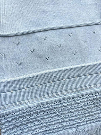 Light Blue Organic Cotton Blanket - La Farandole Paris