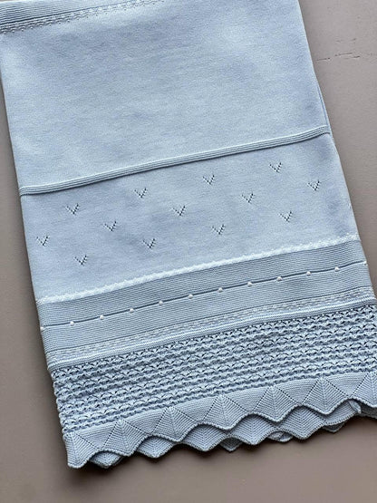 Light Blue Organic Cotton Blanket - La Farandole Paris