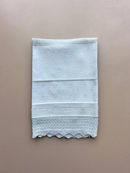 Light Blue Organic Cotton Blanket - La Farandole Paris