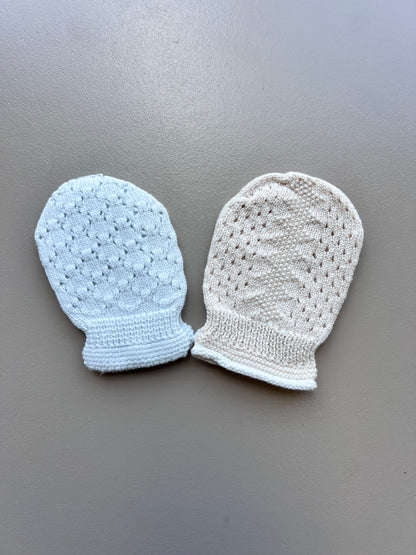 Light Blue & Beige Mitten Pack of 2 Pairs