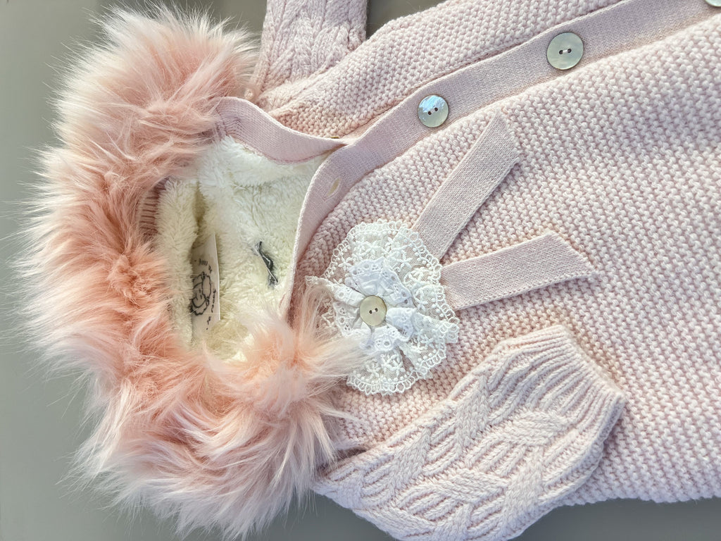 EAC Organic cotton Pink Fleece & Fur Thick Hospital Set 4 Pcs