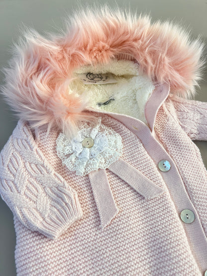 EAC Organic cotton Pink Fleece & Fur Thick Hospital Set 4 Pcs