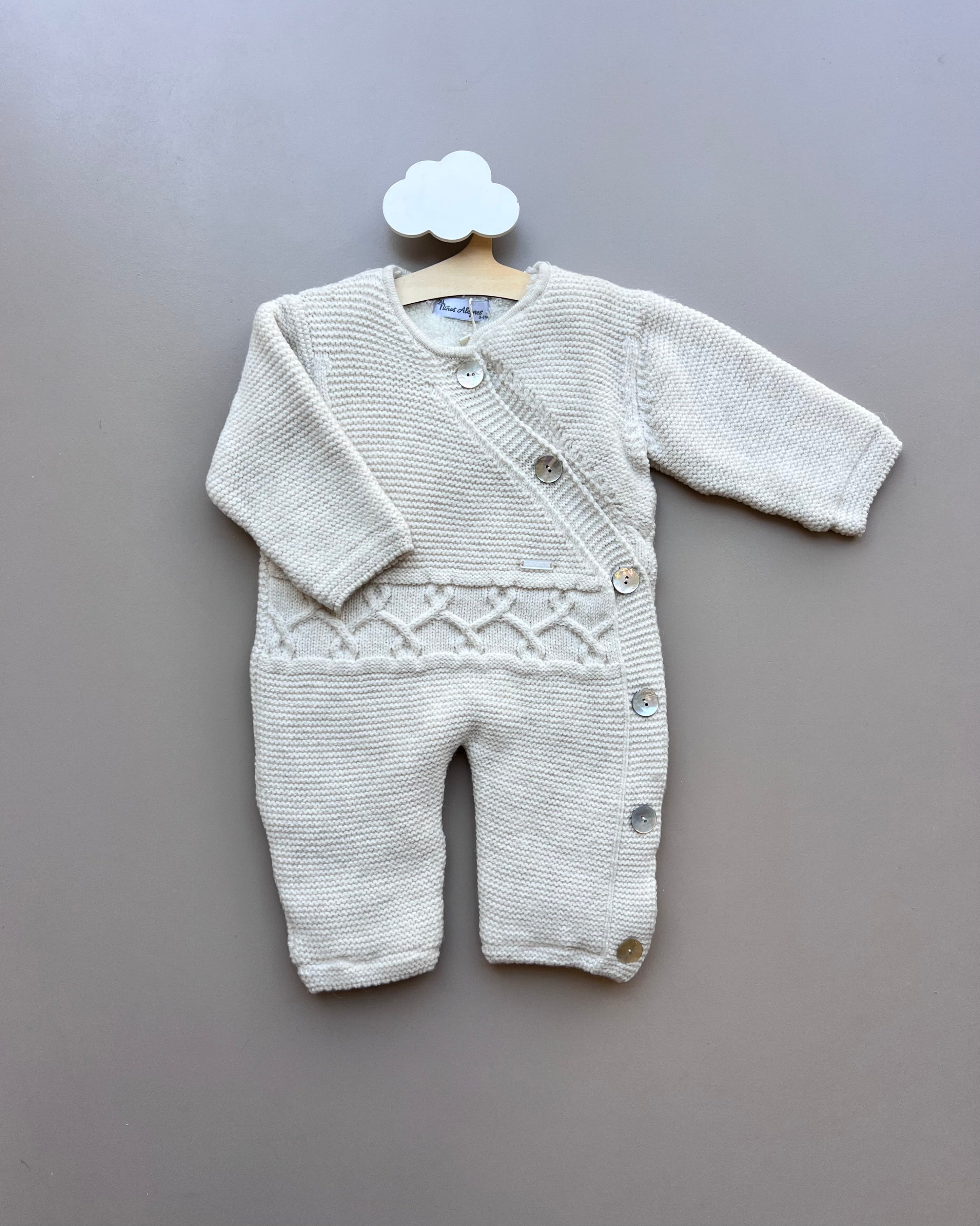 Ecru Thick Wool Fur Inside Overall