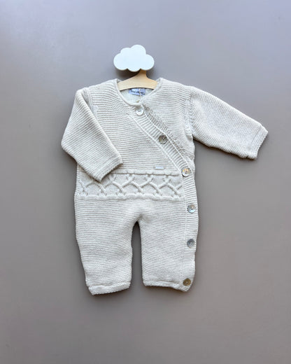 Ecru Thick Wool Fur Inside Overall