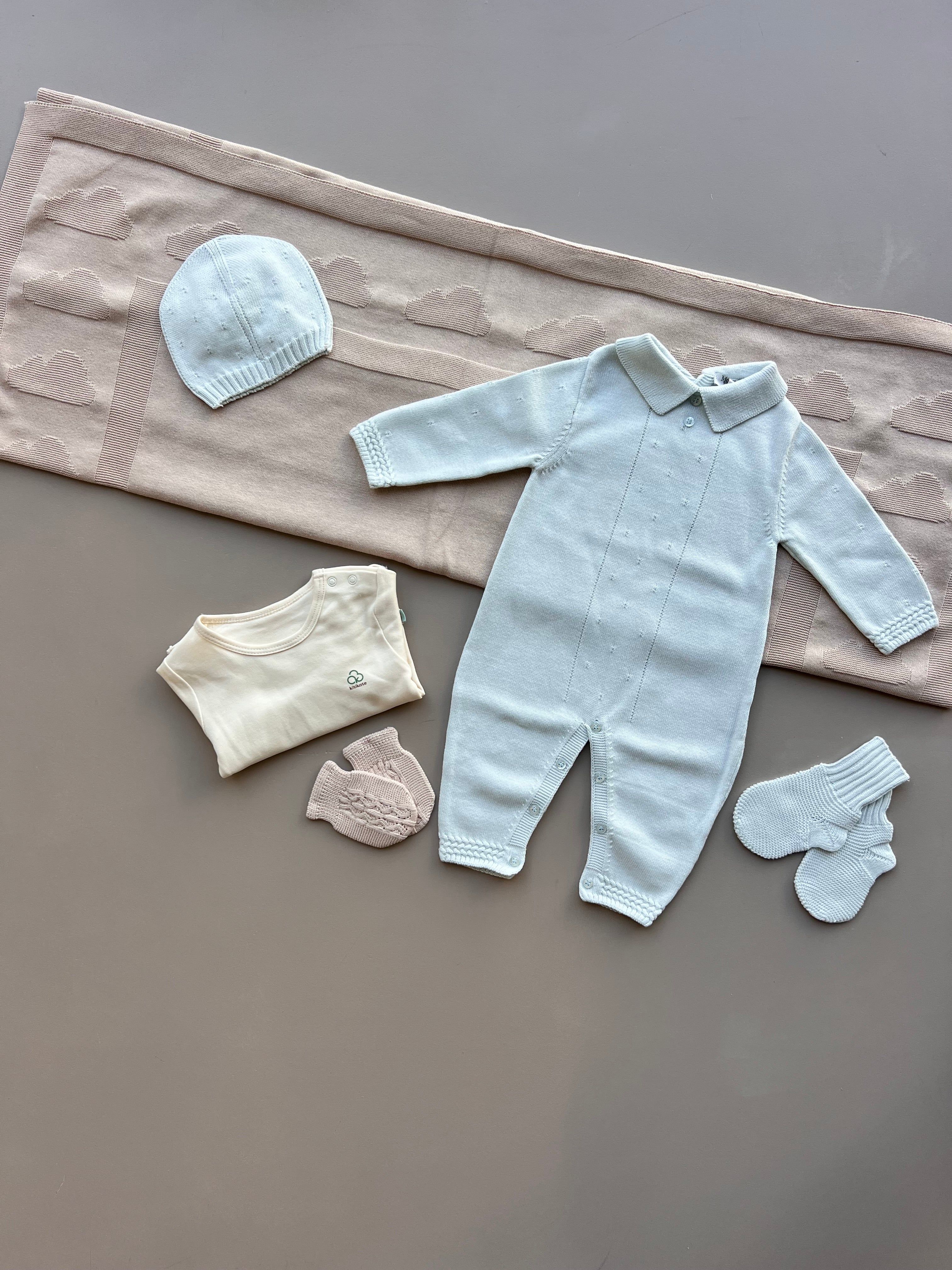Blue Cotton Polo Overall Hospital Set 6 Pcs