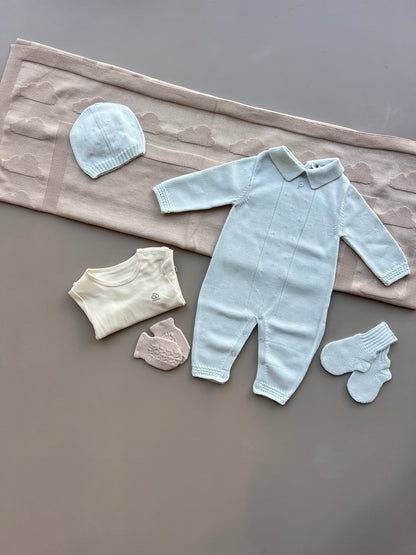 Blue Cotton Polo Overall Hospital Set 6 Pcs