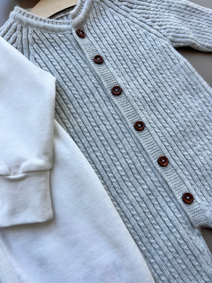 Merino Wool Brown Buttons Hospital Set 5 Pcs