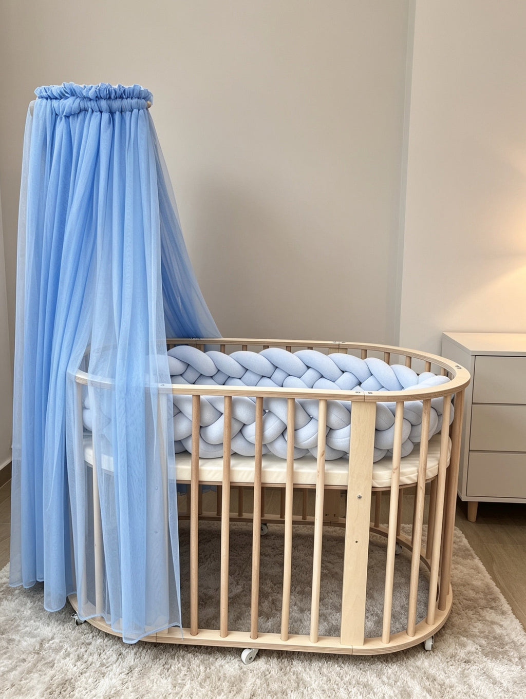 3 in 1 Oval Wooden Bed