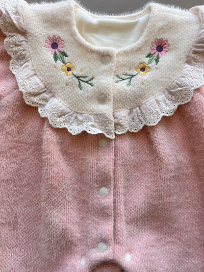 Winter Flowers Collar Overall