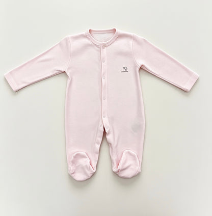 Nœud Blanc™ Organic Cotton Basic Footed Overall