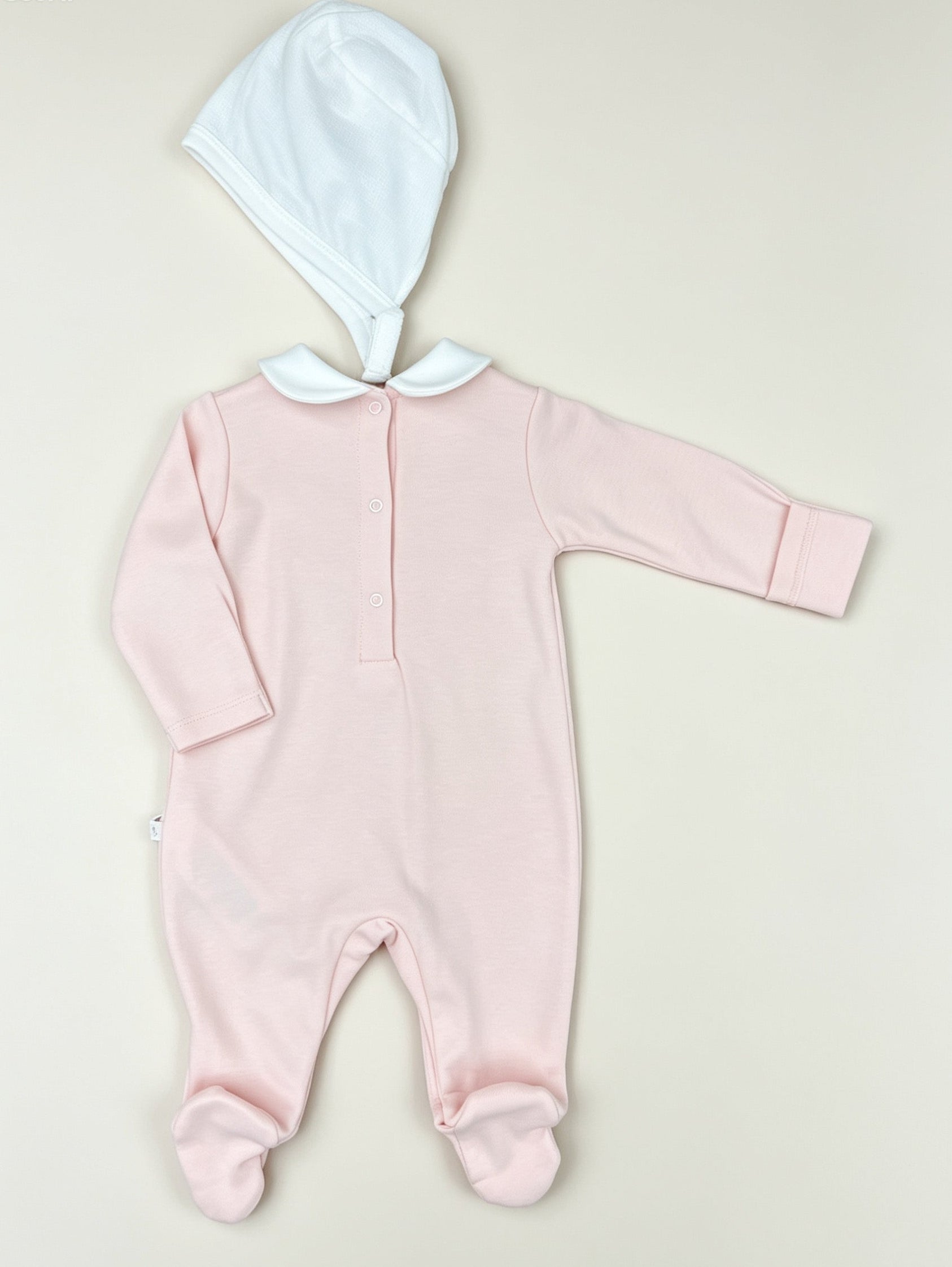 Pink Collar Footed GOTS™ Certified Overall 2 Pcs Set