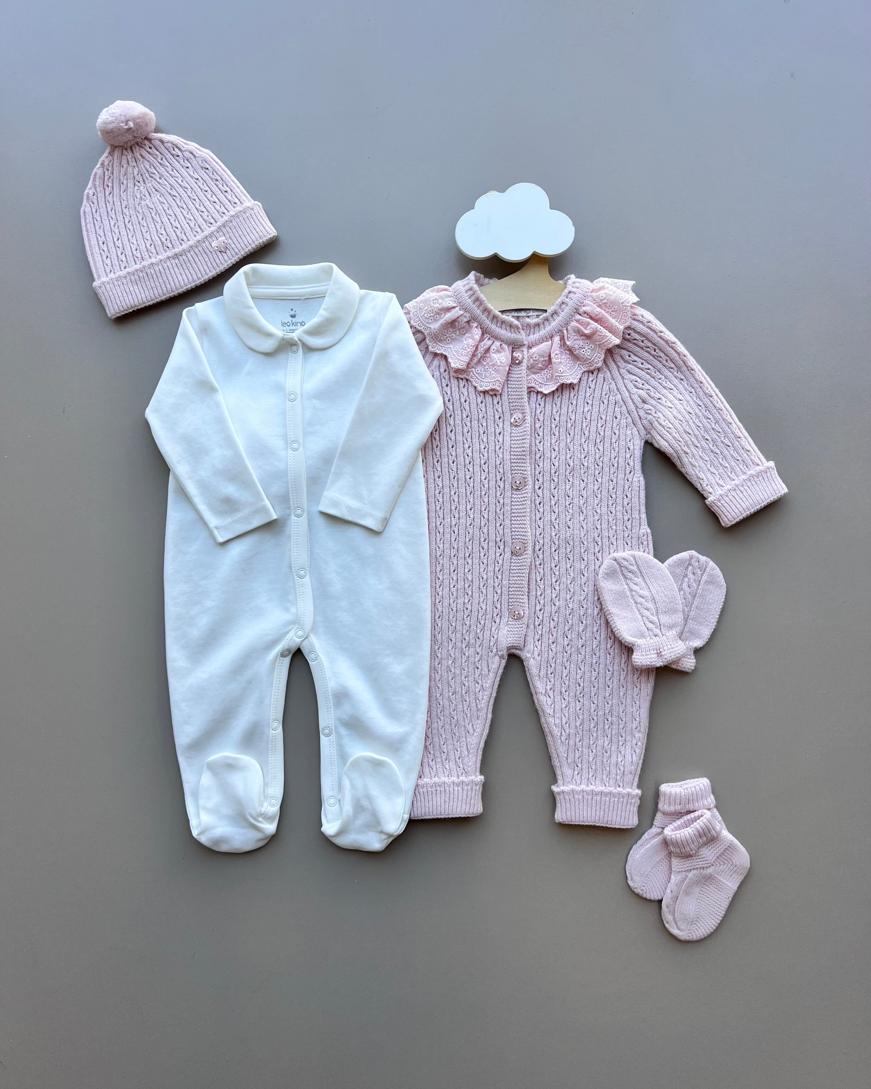Merino Wool Ruffles Hospital Set 5 Pcs