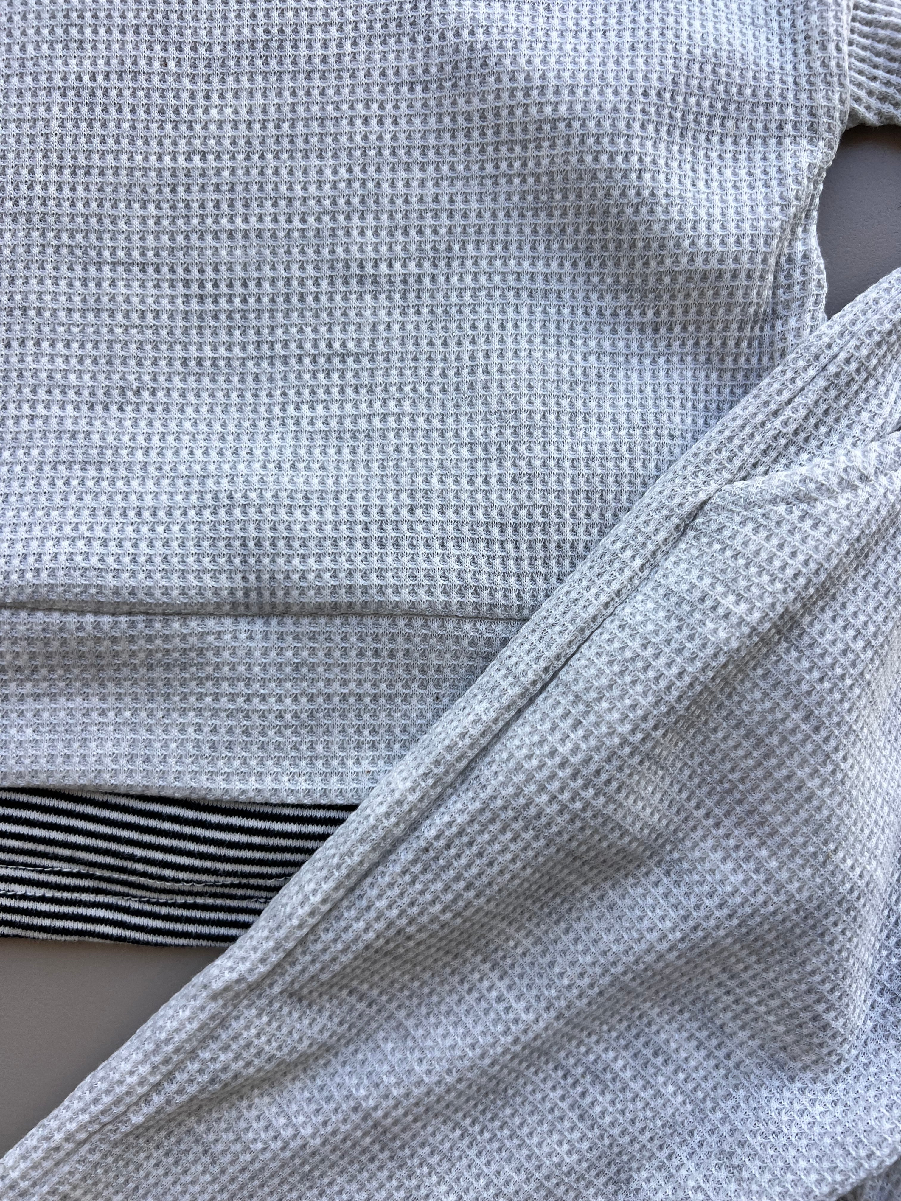 Gray Waffle Pyjama 2 Pcs Set