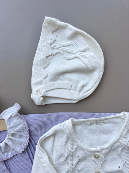 Purple And White Organic Cotton 3 Pcs Overall