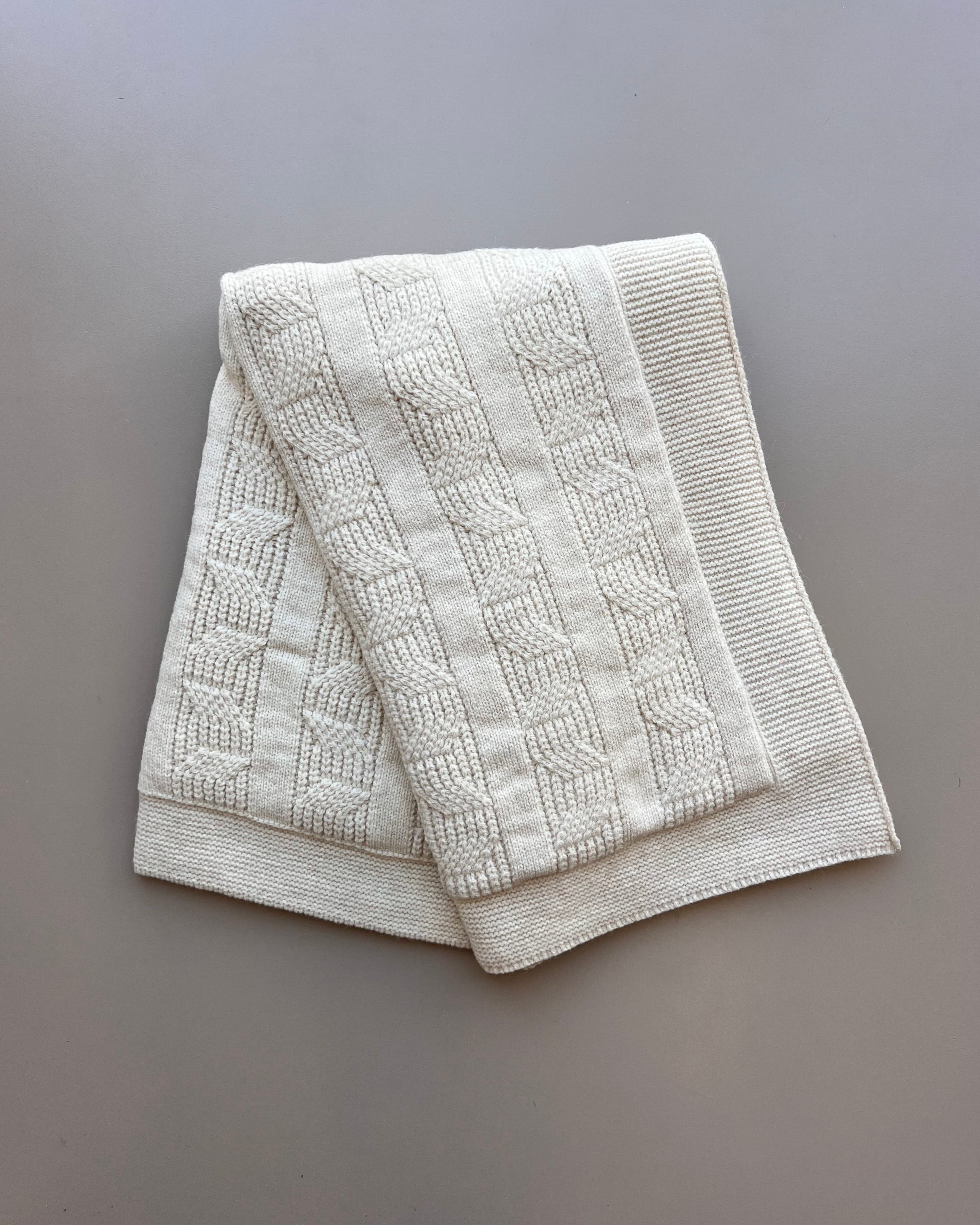Ecru Thick Wool Fur Inside Blanket