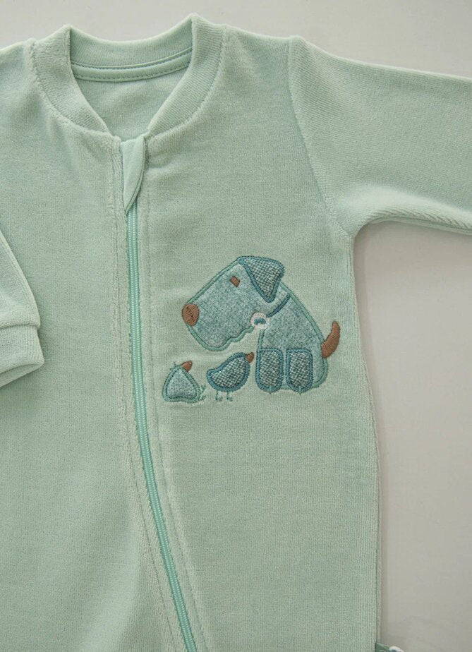 Mint Green Velvet Overall