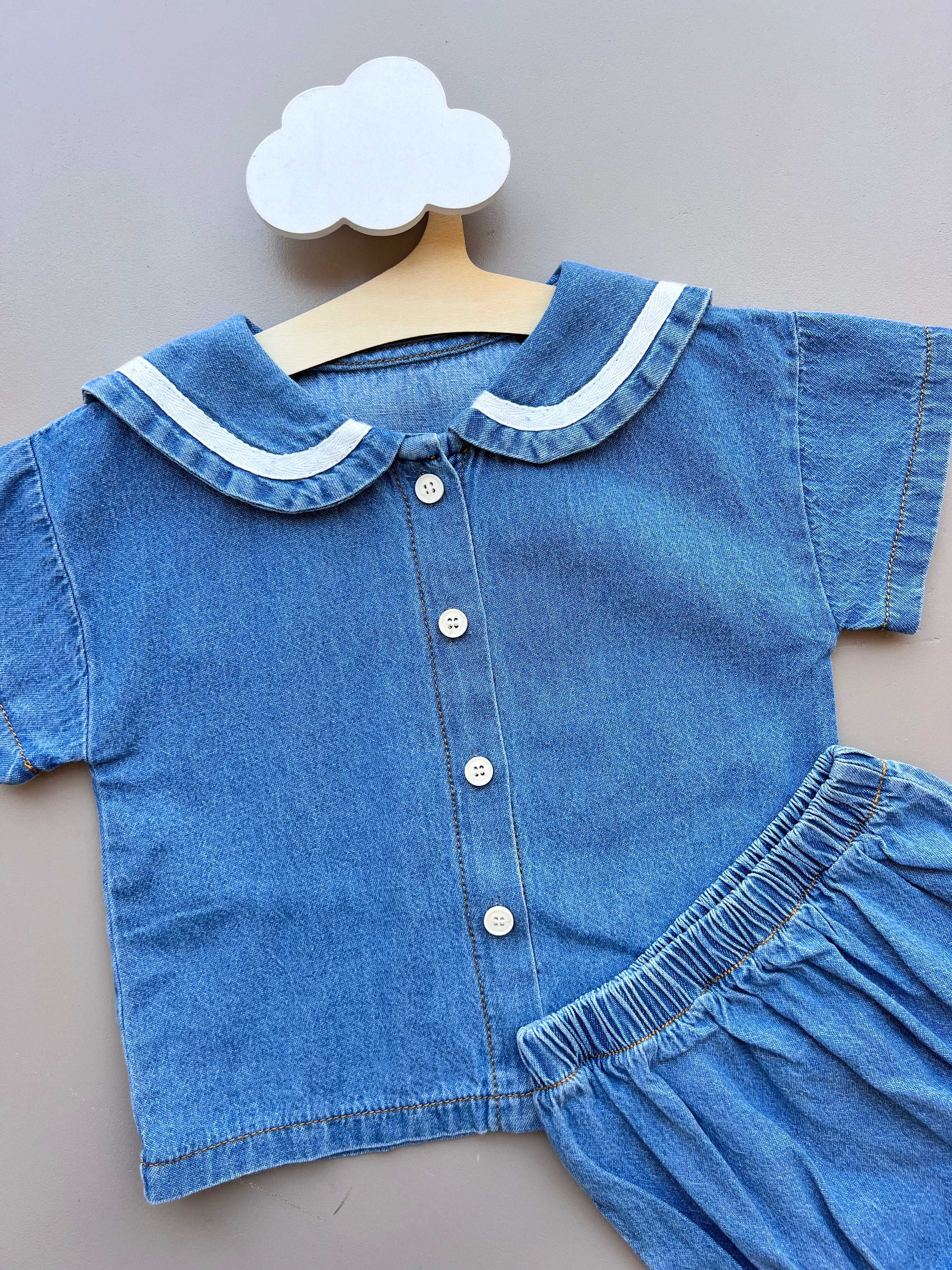 Blue Jeans Collar 2pcs Set
