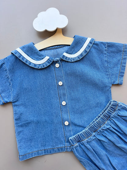 Blue Jeans Collar 2pcs Set