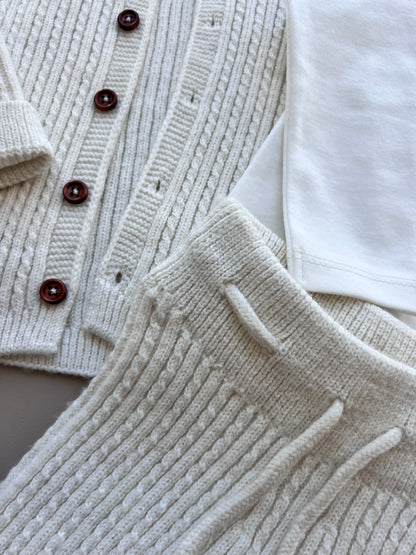 Merino Wool Top, Jacket, and Pant 3 Pcs Set
