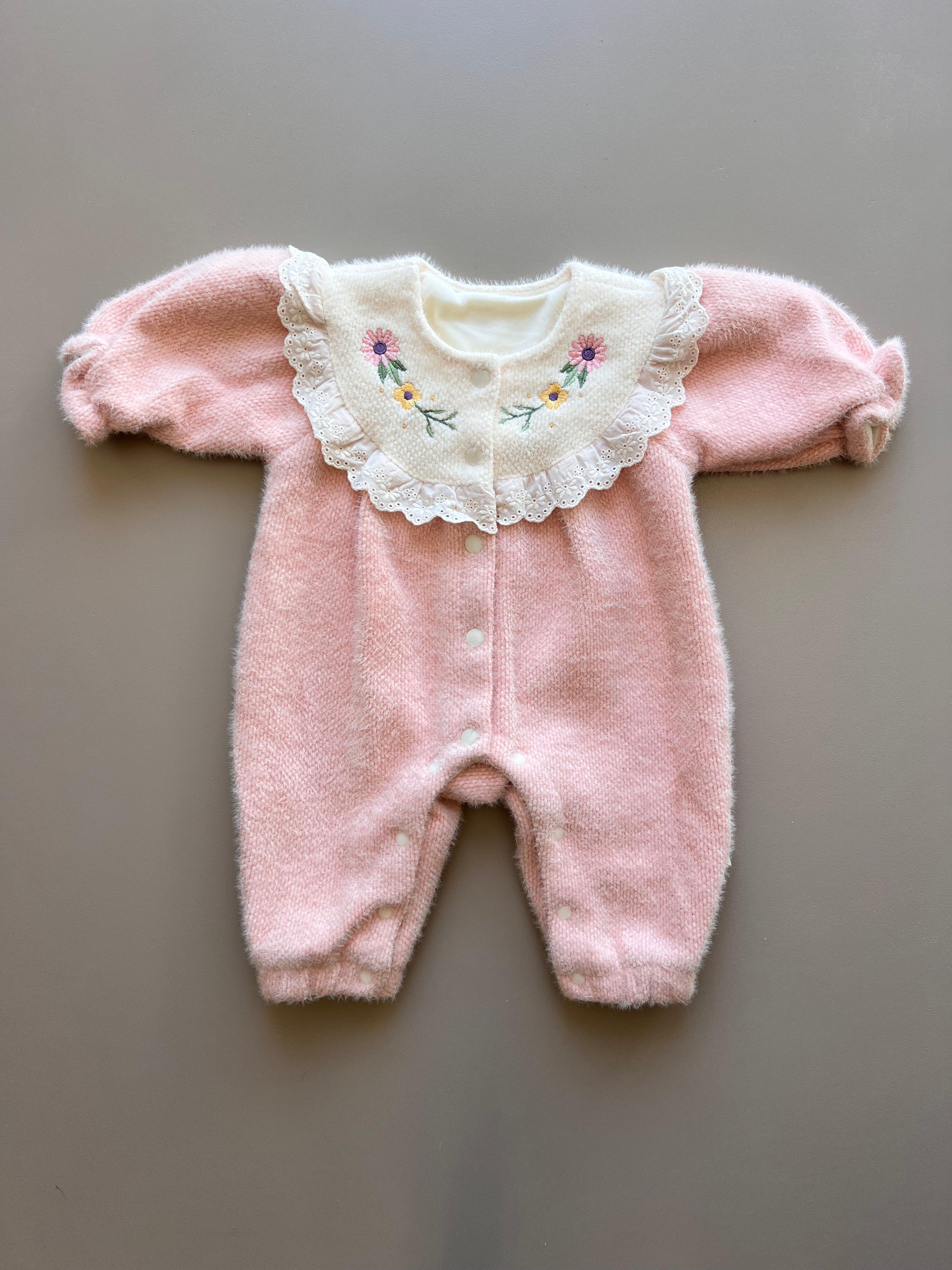 Winter Flowers Collar Overall