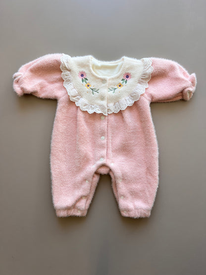 Winter Flowers Collar Overall