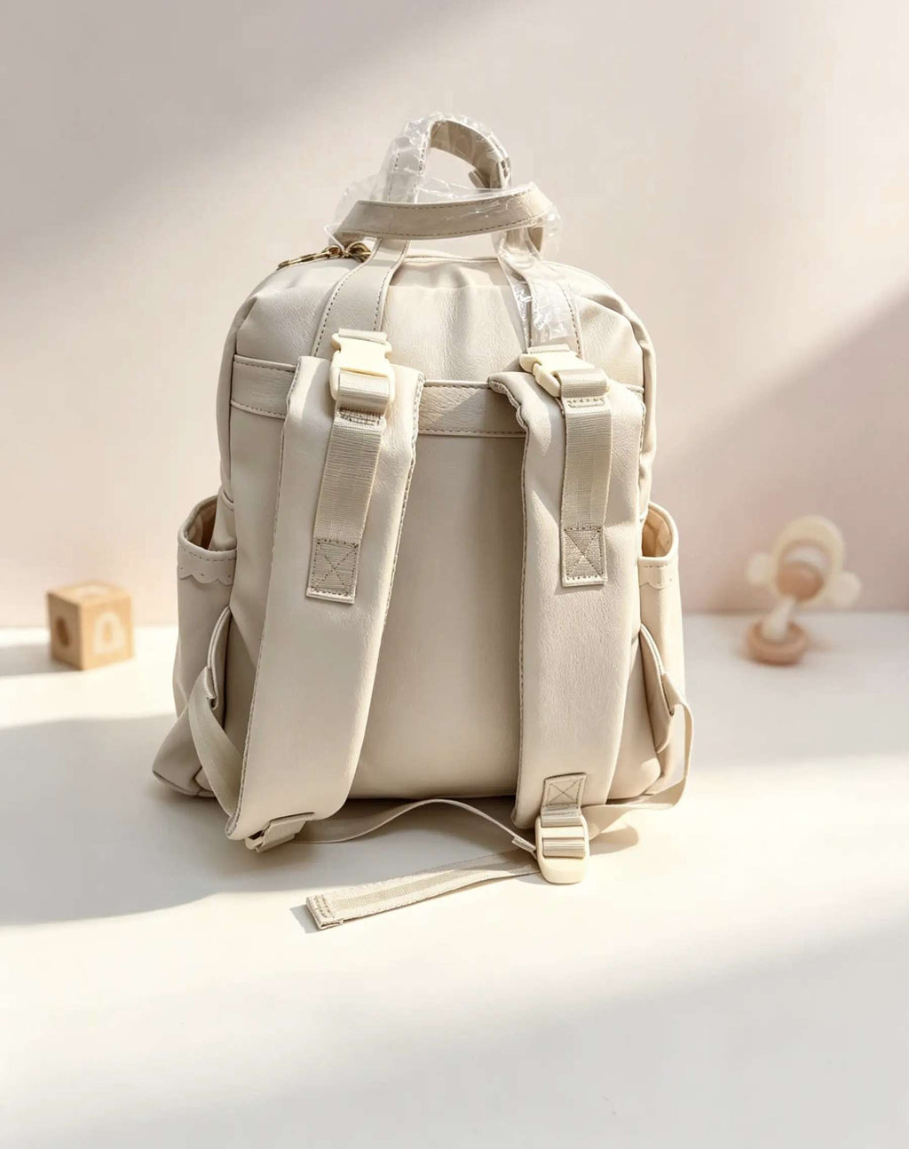 Lujain Leather Backpack Diapers Bag