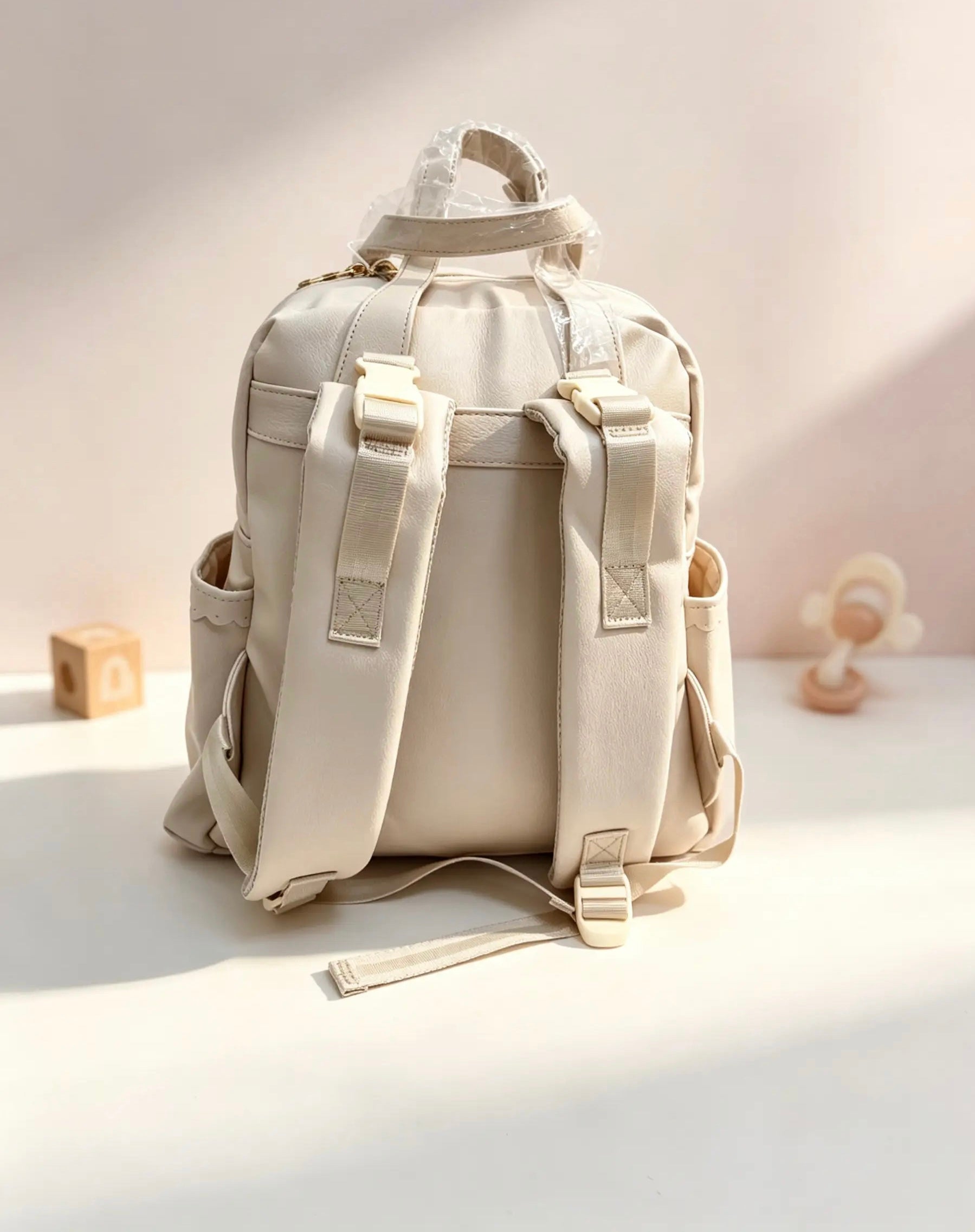 Lujain Leather Backpack Diapers Bag