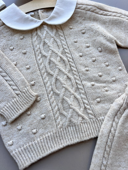 Beige Merino Wool Hospital Set 5 Pcs