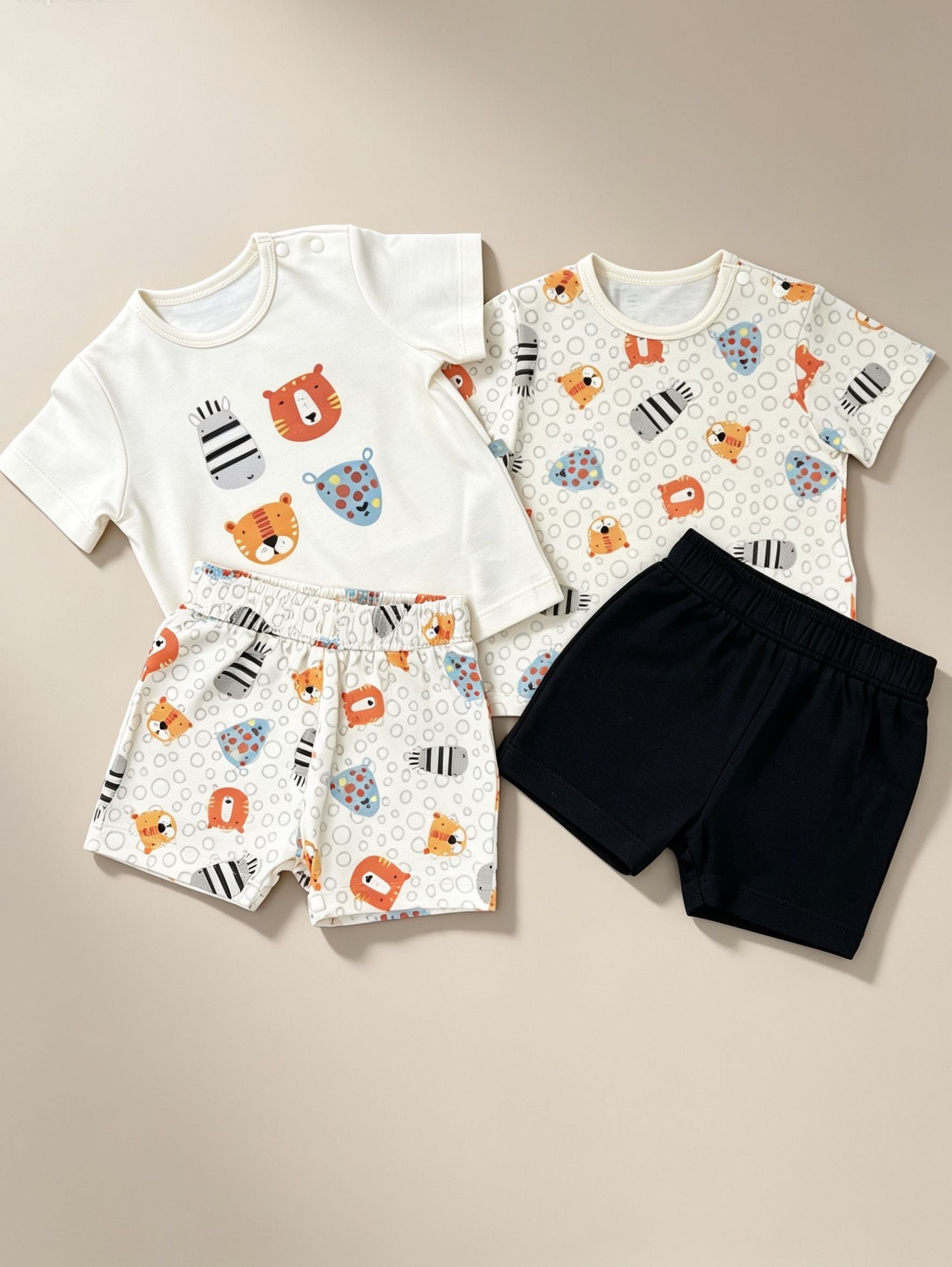 Beige Jungle GOTS™ Certified Organic Cotton Pyjama 2 Pcs Set