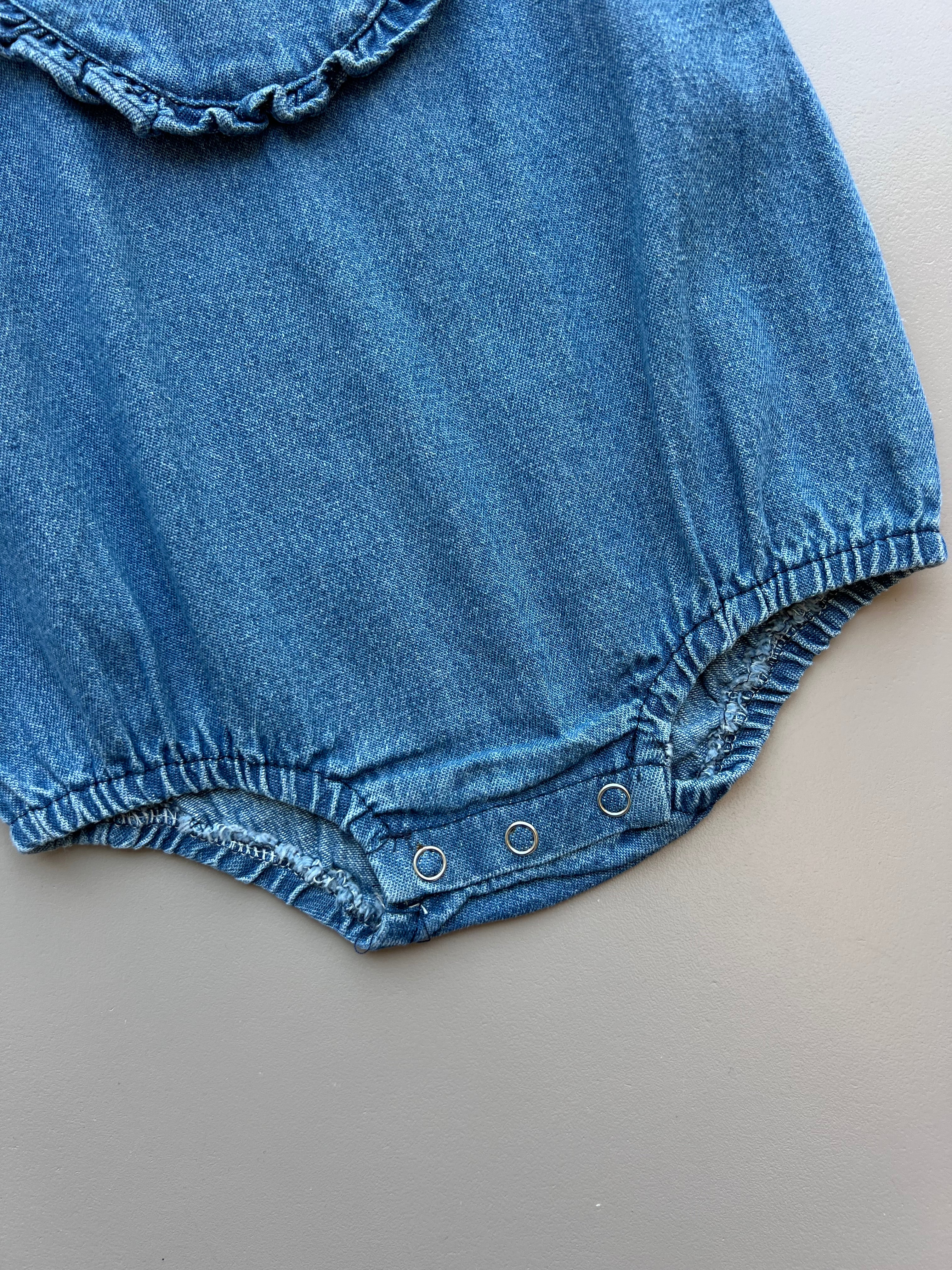 Light Jeans Heart Romper
