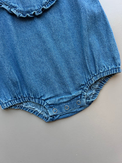 Light Jeans Heart Romper