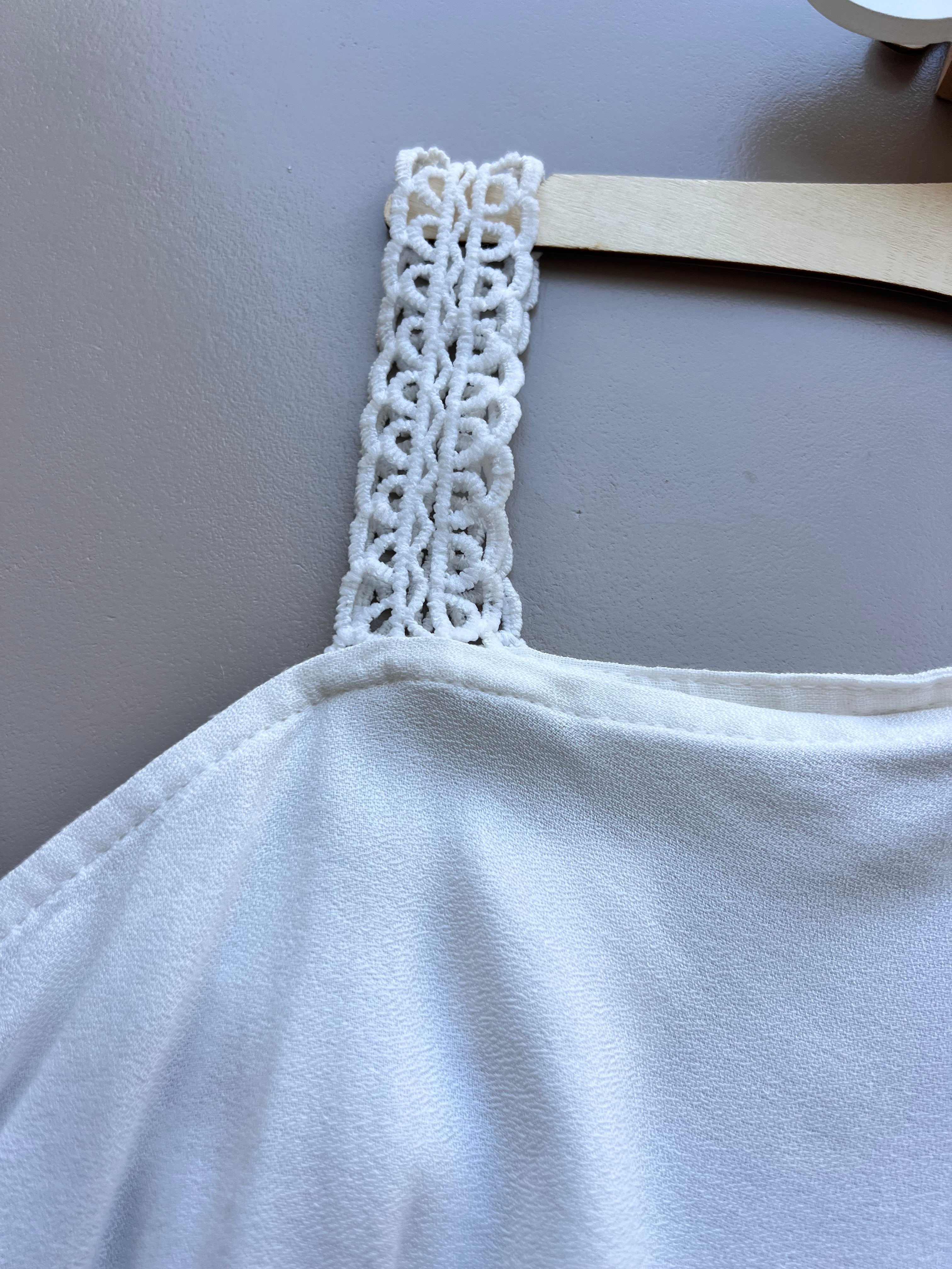White Asymmetry Crop Top