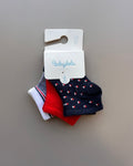 Navy Blue & Red Socks 3pcs Pack