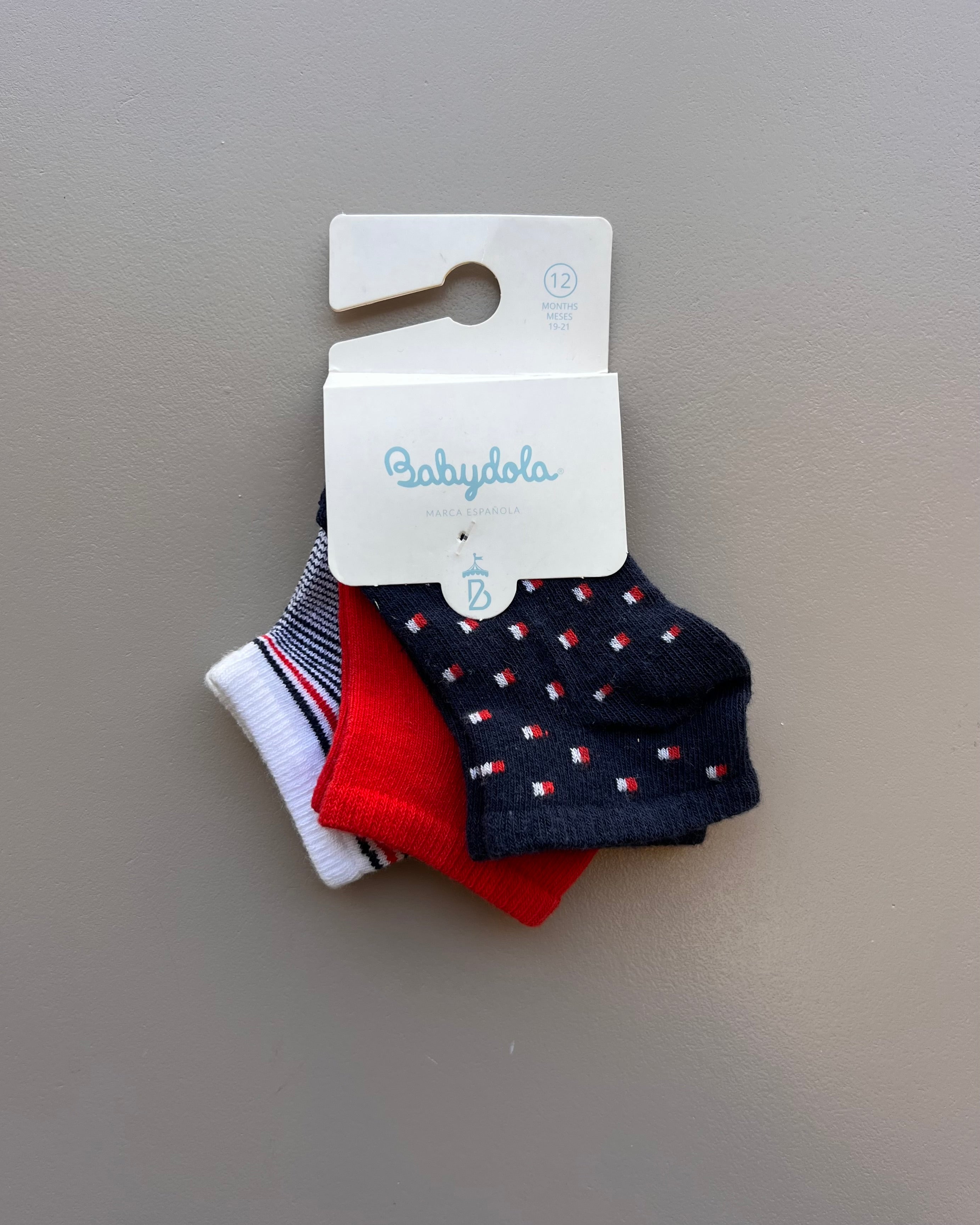 Navy Blue & Red Socks 3pcs Pack
