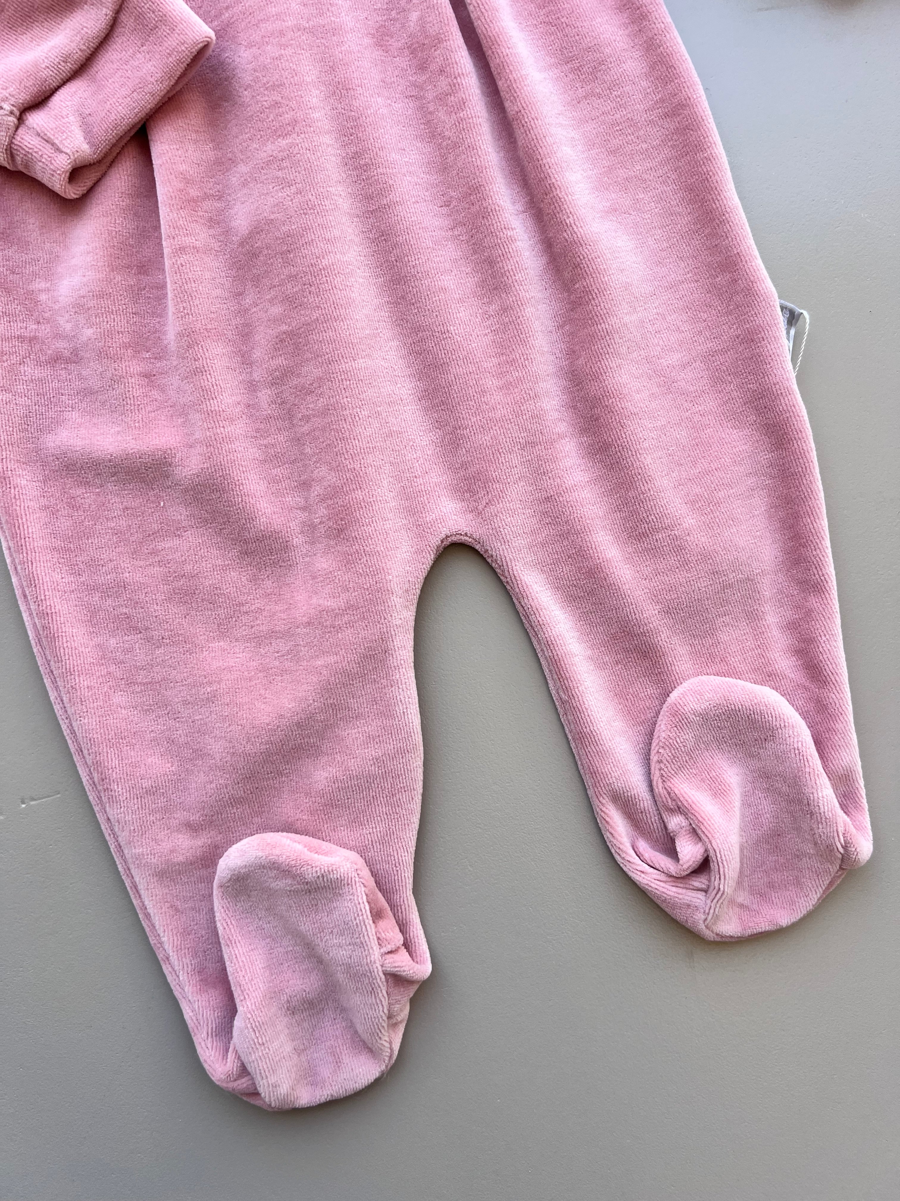 Dark Pink And White Velvet Overall