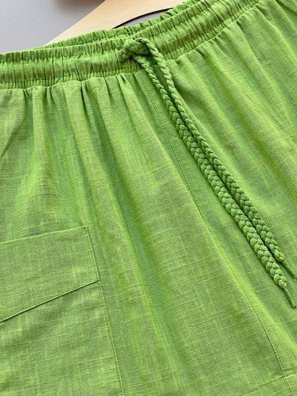 Green Linen Skirt