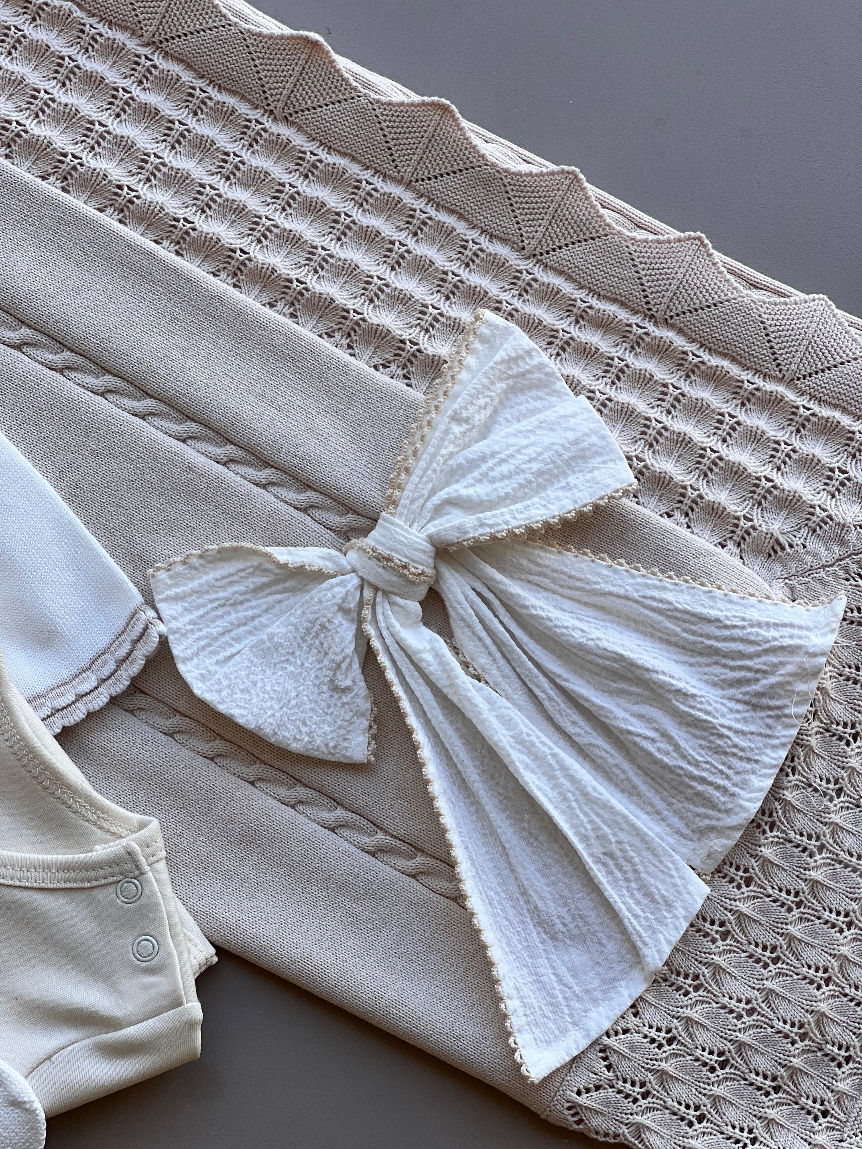 Off-White And Beige Organic Cotton Hospital Set 8 Pcs