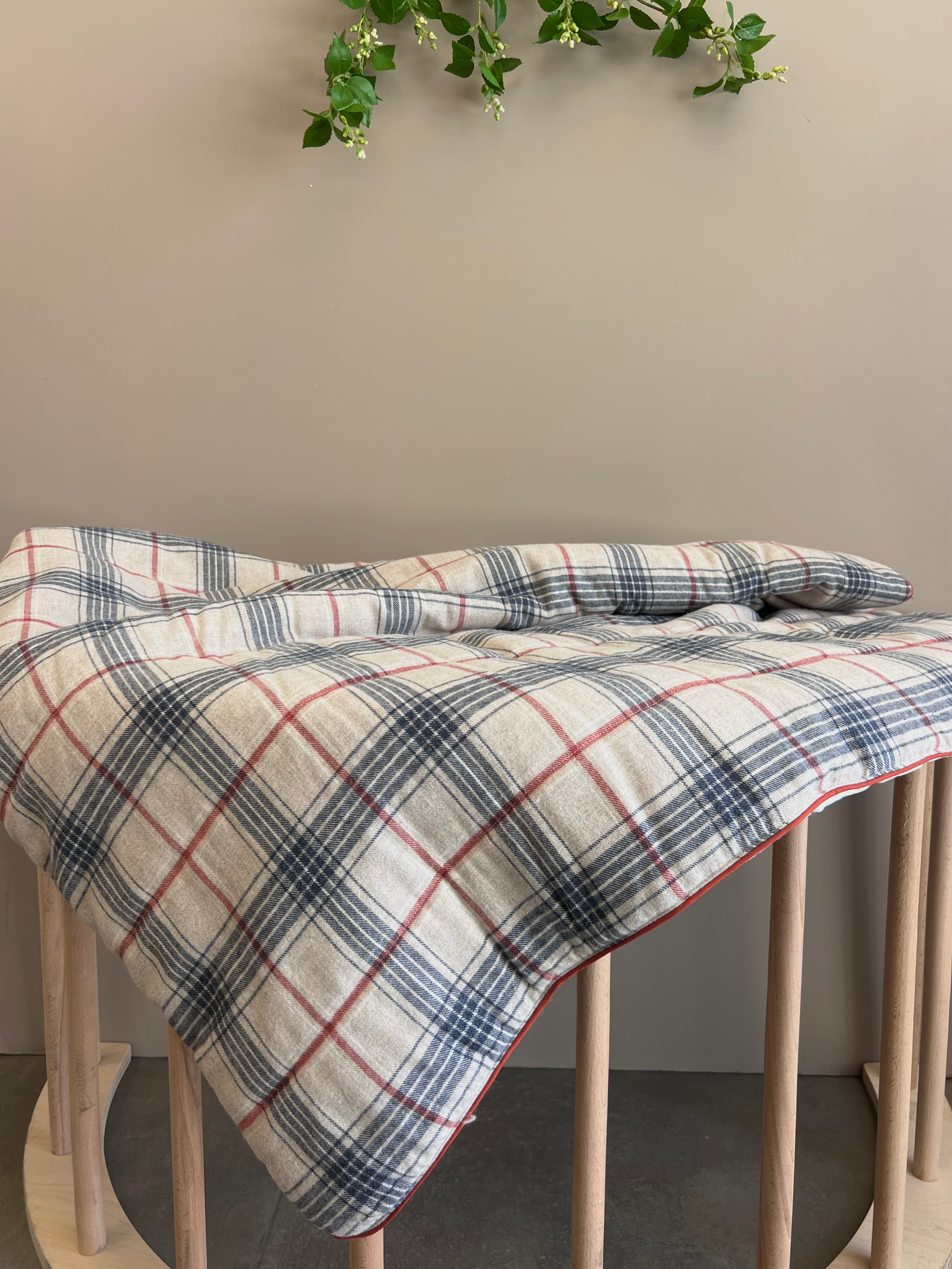 Navy And Red Baby Quilt