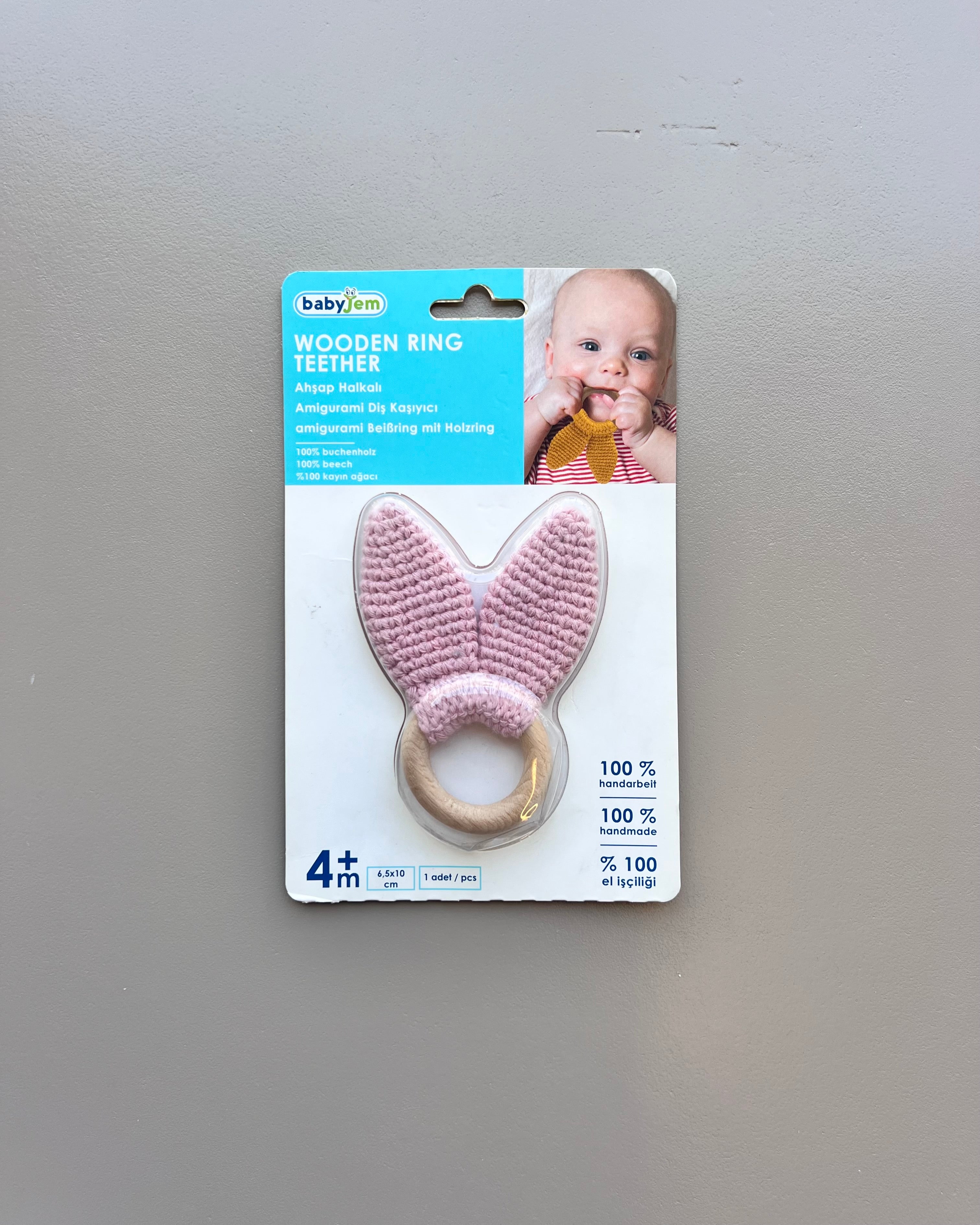 Pink Wooden Ring Teether
