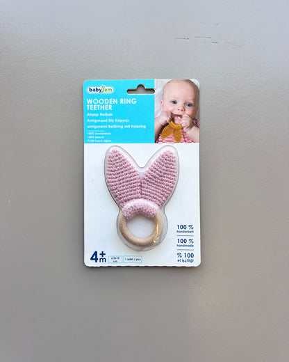 Pink Wooden Ring Teether