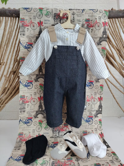 Stripped Overall Shirt