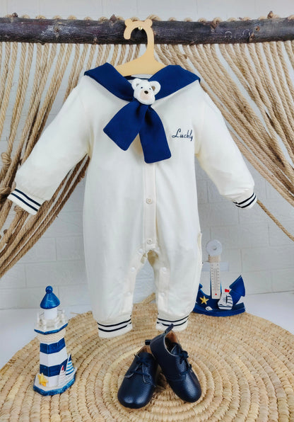 Navy & Beige Matelot Overall