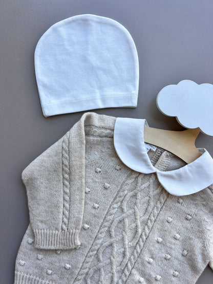Beige Merino Wool Hospital Set 5 Pcs