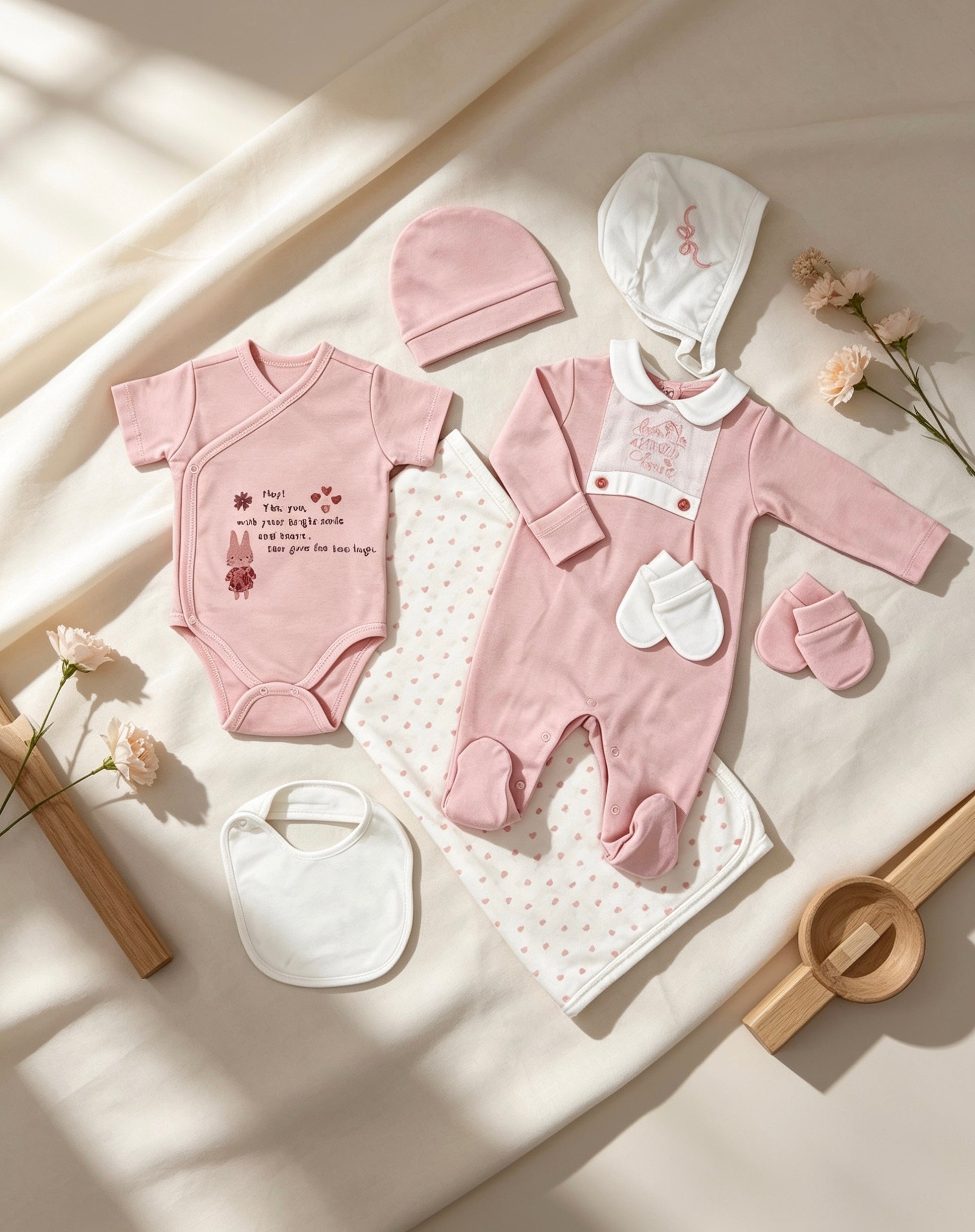 Pink Collar Footed GOTS™ Certified Overall 2 Pcs Set
