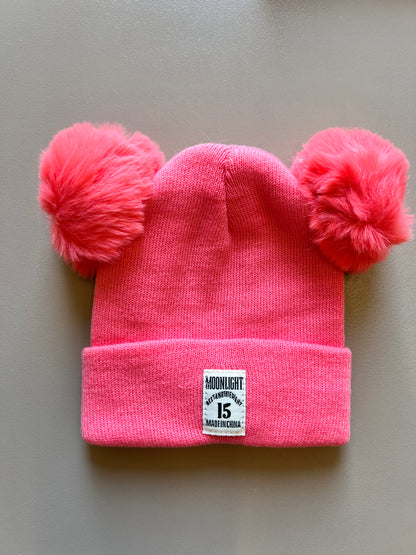 Thick Cotton Pompon Bonnet