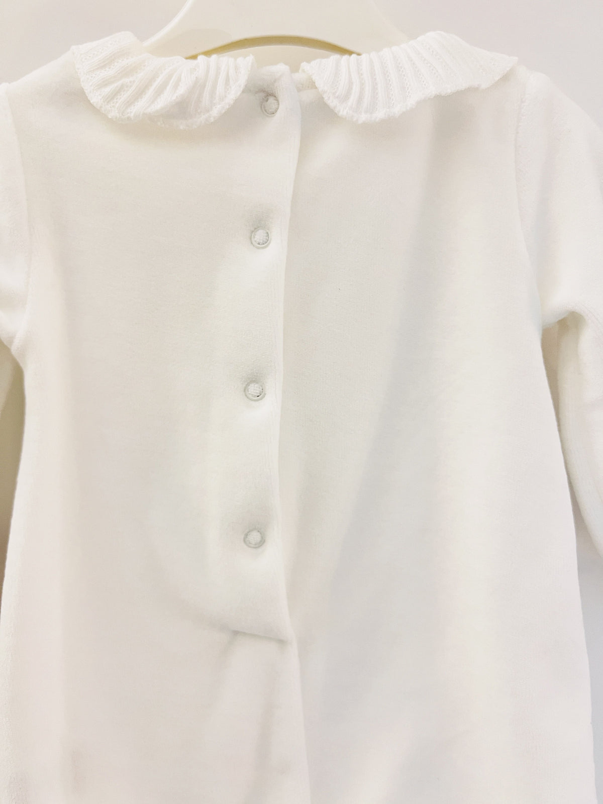 White Heart Velvet Footed Overall With Hat