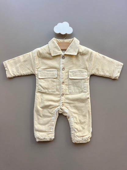 Beige Fleece winter Polo Velvet Overall