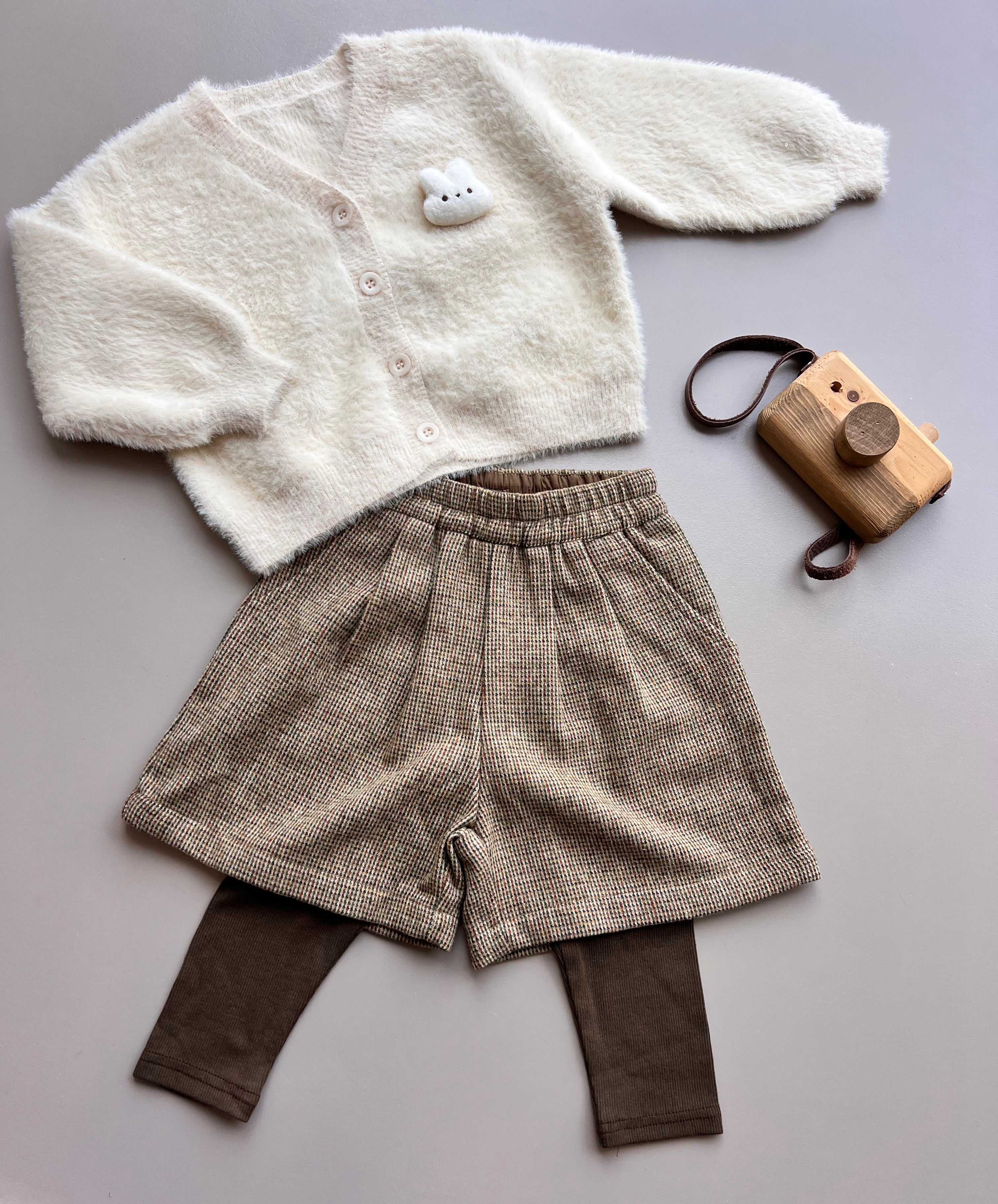 Green & Brown Skirt with Leggings