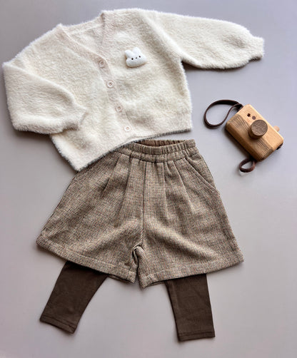 Green & Brown Skirt with Leggings